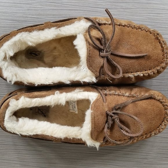 UGG Kids Dakota Shearling Slipper, Chestnut Suede, Youth Size 4 US / 34 - Picture 10 of 12